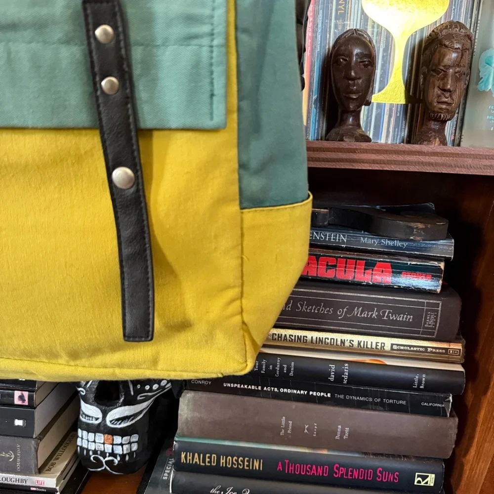 Stylish Green and Yellow Men's Bag